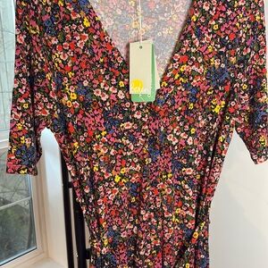 NWT Boden Floral V-Neck Midi Dress